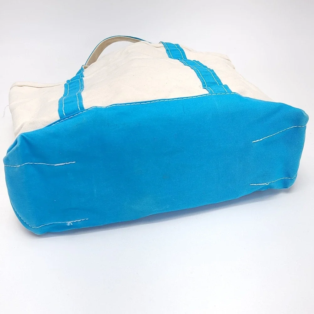 Vintage Y2K LL Bean Boat and‎ Tote XL & L Canvas Bag Set Purple Light Blue